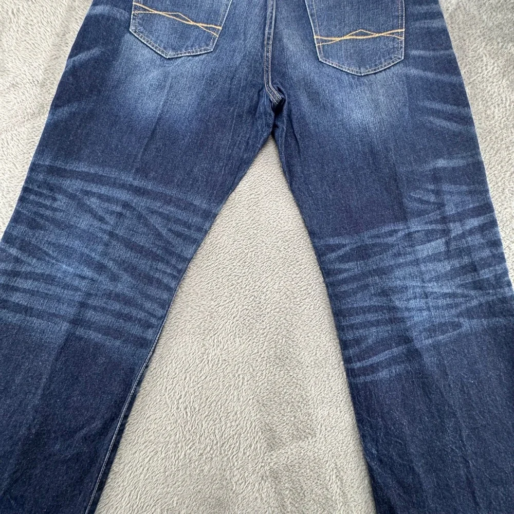 Aeropostale Straight Leg Jeans Mens 38x32 Dark Wash Blue Excellent 100% Cotton